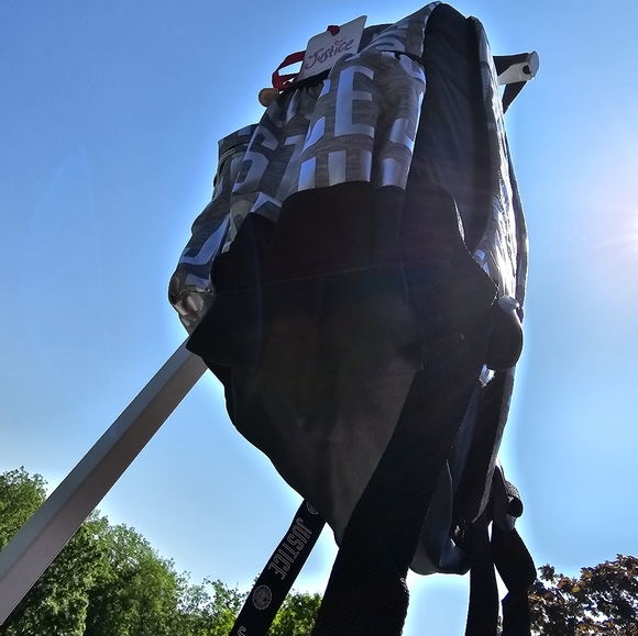 JUSTICE Heather Grey & Silver Backpack NWT - Picture 2 of 5